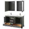 Custom image for Dark Gray with Polished Chrome Trim / White Cultured Marble, Rectangular Sink / Medicine Cabinets