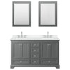 Custom image for Dark Gray with Polished Chrome Trim / White Cultured Marble, Rectangular Sink / Medicine Cabinets