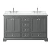 Custom image for Dark Gray with Polished Chrome Trim / White Cultured Marble, Rectangular Sink / No Mirror