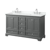 Custom image for Dark Gray with Polished Chrome Trim / White Cultured Marble, Rectangular Sink / No Mirror