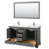 Custom image for Dark Gray with Polished Chrome Trim / White Quartz, Rectangular Sink / 58