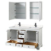 Custom image for White with Matte Black Trim / Carrara Cultured Marble, Rectangular Sink / Medicine Cabinets