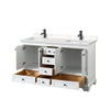 Custom image for White with Matte Black Trim / Carrara Cultured Marble, Rectangular Sink / No Mirror