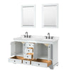 Custom image for White with Matte Black Trim / Carrara Cultured Marble, Rectangular Sink / 24