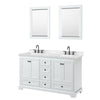 Custom image for White with Matte Black Trim / Carrara Cultured Marble, Rectangular Sink / 24
