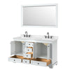 Custom image for White with Matte Black Trim / Carrara Cultured Marble, Rectangular Sink / 58