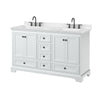 Custom image for White with Matte Black Trim / Carrara Cultured Marble, Rectangular Sink / No Mirror
