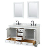 Custom image for White with Matte Black Trim / White Carrara Marble, Oval Sink / 24