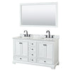 Custom image for White with Matte Black Trim / White Carrara Marble, Rectangular Sink / 58