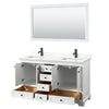 Custom image for White with Matte Black Trim / Giotto Quartz, Rectangular Sink / 58