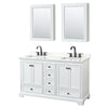 Custom image for White with Matte Black Trim / Giotto Quartz, Rectangular Sink / Medicine Cabinets