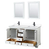 Custom image for White with Matte Black Trim / White Cultured Marble, Rectangular Sink / 24