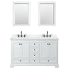 Custom image for White with Matte Black Trim / White Cultured Marble, Rectangular Sink / 24