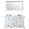 Custom image for White with Matte Black Trim / White Cultured Marble, Rectangular Sink / 58