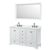 Custom image for White with Matte Black Trim / White Cultured Marble, Rectangular Sink / 58