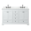 Custom image for White with Matte Black Trim / White Cultured Marble, Rectangular Sink / No Mirror