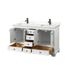 Custom image for White with Matte Black Trim / White Quartz, Rectangular Sink / No Mirror