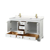 Custom image for White with Brushed Gold Trim / Carrara Cultured Marble, Rectangular Sink / No Mirror