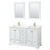 Custom image for White with Brushed Gold Trim / Giotto Quartz, Rectangular Sink / 24