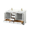 Custom image for White with Brushed Gold Trim / Giotto Quartz, Rectangular Sink / No Mirror