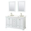 Custom image for White with Brushed Gold Trim / Giotto Quartz, Rectangular Sink / 24