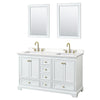 Custom image for White with Brushed Gold Trim / White Quartz, Rectangular Sink / 24