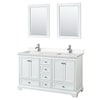 Custom image for White with Polished Chrome Trim / Carrara Cultured Marble, Rectangular Sink / 24