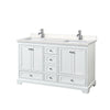 Custom image for White with Polished Chrome Trim / Carrara Cultured Marble, Rectangular Sink / No Mirror
