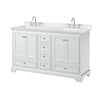 Custom image for White with Polished Chrome Trim / Carrara Cultured Marble, Rectangular Sink / No Mirror