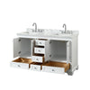 Custom image for White with Polished Chrome Trim / White Carrara Marble, Rectangular Sink / No Mirror