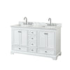 Custom image for White with Polished Chrome Trim / White Carrara Marble, Rectangular Sink / No Mirror