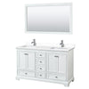 Custom image for White with Polished Chrome Trim / White Cultured Marble, Rectangular Sink / 58