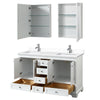 Custom image for White with Polished Chrome Trim / White Cultured Marble, Rectangular Sink / Medicine Cabinets