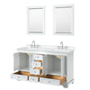 Custom image for White with Polished Chrome Trim / White Cultured Marble, Rectangular Sink / 24