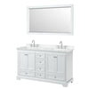 Custom image for White with Polished Chrome Trim / White Cultured Marble, Rectangular Sink / 58
