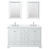 Custom image for White with Polished Chrome Trim / White Cultured Marble, Rectangular Sink / Medicine Cabinets