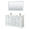 Custom image for White with Polished Chrome Trim / White Quartz, Rectangular Sink / 58