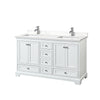Custom image for White with Polished Chrome Trim / White Quartz, Rectangular Sink / No Mirror