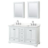 Custom image for White with Polished Chrome Trim / White Quartz, Rectangular Sink / Medicine Cabinets