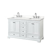 Custom image for White with Polished Chrome Trim / White Quartz, Rectangular Sink / No Mirror