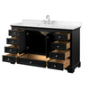 Custom image for Dark Espresso with Polished Chrome Trim / Carrara Cultured Marble, Rectangular Sink / No Mirror