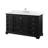 Custom image for Dark Espresso with Polished Chrome Trim / Carrara Cultured Marble, Rectangular Sink / No Mirror