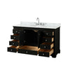 Custom image for Dark Espresso with Polished Chrome Trim / White Carrara Marble, Oval Sink / No Mirror