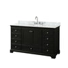 Custom image for Dark Espresso with Polished Chrome Trim / White Carrara Marble, Oval Sink / No Mirror