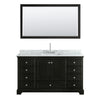 Custom image for Dark Espresso with Polished Chrome Trim / White Carrara Marble, Rectangular Sink / 58