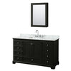 Custom image for Dark Espresso with Polished Chrome Trim / White Carrara Marble, Rectangular Sink / Medicine Cabinet