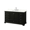 Custom image for Dark Espresso with Polished Chrome Trim / Giotto Quartz, Rectangular Sink / No Mirror