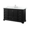 Custom image for Dark Espresso with Polished Chrome Trim / White Cultured Marble, Rectangular Sink / No Mirror