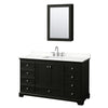 Custom image for Dark Espresso with Polished Chrome Trim / White Quartz, Rectangular Sink / Medicine Cabinet