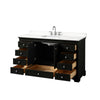 Custom image for Dark Espresso with Polished Chrome Trim / White Quartz, Rectangular Sink / No Mirror